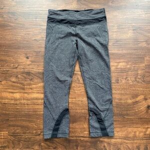 Lululemon Run Inspire Crop II All Luxtreme Giant Herringbone Black Size 6